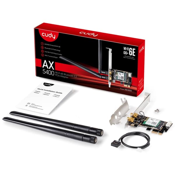 CUDY Adapter PCI-E WE3000 AX5400 Wi-Fi 6