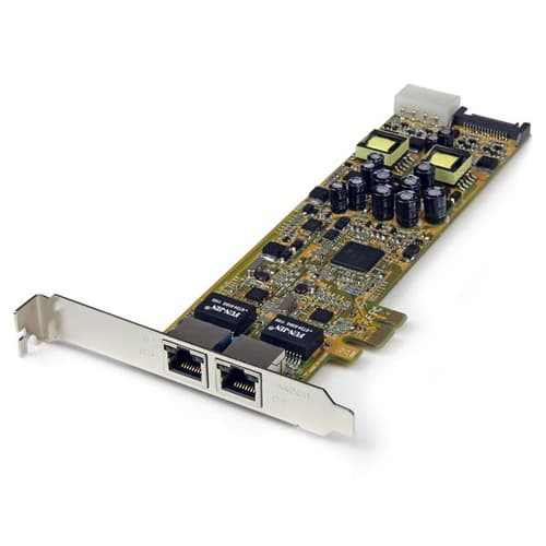 StarTech.com Dual Port PCI Express Gigabit Ethernet Network Card Adapter - 2 Port PCIe NIC 10/100/100 Server Adapter with PoE PSE (ST2000PEXPSE) - net