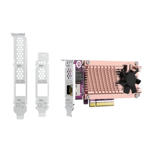 2XPCIE2280 M.2SSD SL PCIEGEN3X8/1X AQC113C 10GBE NBASE-T PORT Sølv