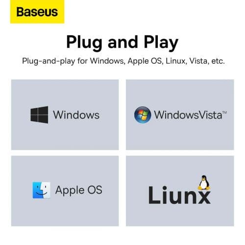 ADAPTOR RETEA Baseus Lite, USB 2.0 to RJ-45 10/100 Mbps Adapter, LED, negru "WKQX000001" (timbru verde 0.18 lei)  - 6932172606022