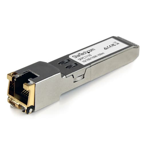 StarTech.com Cisco SFP-GE-T Compatible SFP Module, 1000BASE-T, SFP to RJ45 Cat6/Cat5e, 10/100/1000 Mbps, RJ-45 (Copper) 100m, Cisco IE3400, IE3300, IE