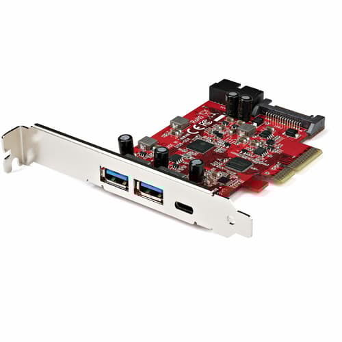 5-PORT USB PCIE CARD - 10GBPS Rød