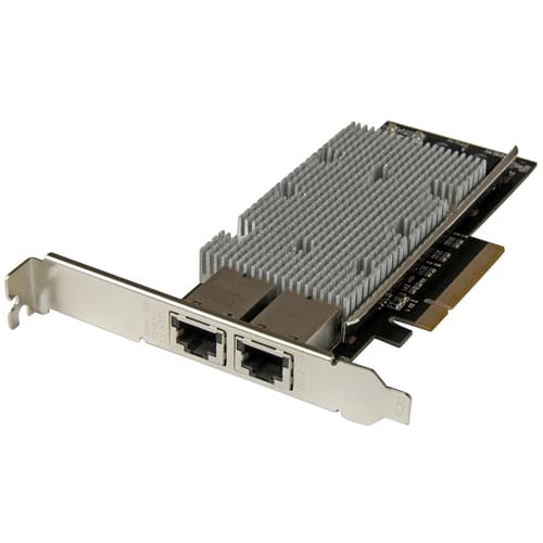 2-PORT PCIE 10GB ETHERNET NIC/IN Sort, Rustfritt stål