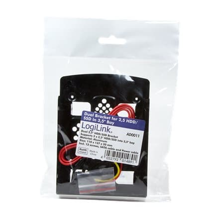 ADAPTOR LOGILINK fixare HDD/ SSD 2,5" in bay de 3,5", 2 x 2.5", "AD0011"