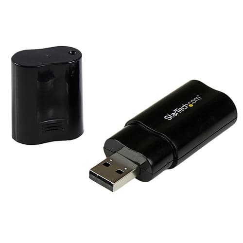 StarTech.com USB Sound Card - 3.5mm Audio Adapter - External Sound Card - Black - External Sound Card (ICUSBAUDIOB) - sound card