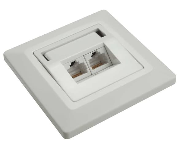SOLARIX SX9-2-5E-UTP-WH Zásuvka CAT5e UTP 2 x RJ45 pod omítku bílá