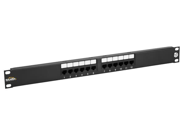 SOLARIX SX12-5E-UTP-BK Patch panel 12 x RJ45 CAT5E UTP 150 MHz 1U Black