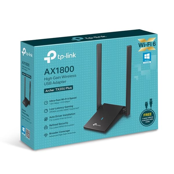 TP-Link AX1800 Dubbla Antenner High Gain trådlös USB-adapter