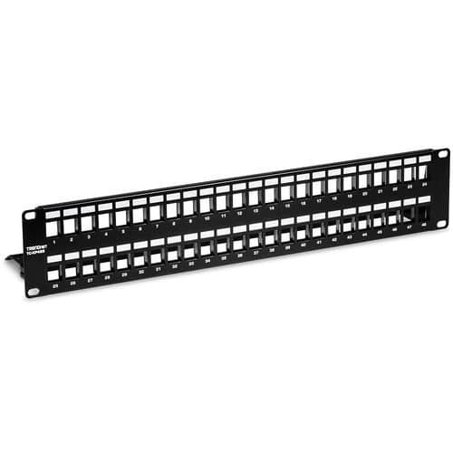 2U HD-skärmad patchpanel - TRENDNET - TC-KP48S - 48 portar - Cat 6A