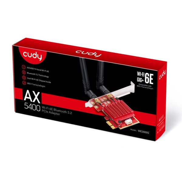 Cudy WE3000S netværkskort Internt WLAN / Bluetooth 2400 Mbit/s