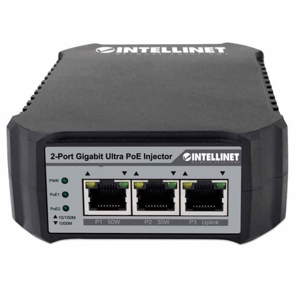 INTELLINET 561488-UK Gigabit Ethernet PoE-adapter och injektor