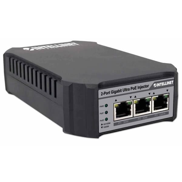 INTELLINET 561488-UK Gigabit Ethernet PoE-adapter och injektor Grå