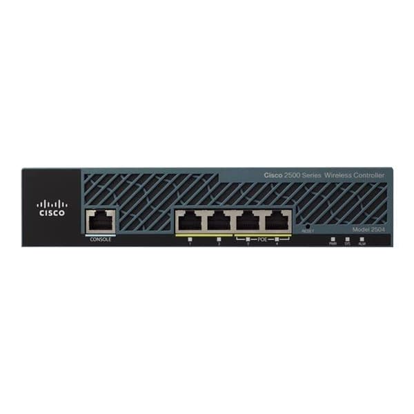 Cisco 2504 trådlös handkontroll nätverkskort - nätverkshanteringsenhet - 50 åtkomstpunkter hanterade- USED