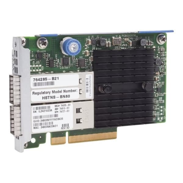 HPE 544+FLR-QSFP 40 Gb Ethernet-nätverksadapter - Infiniband FDR QSFP x 2 för ProLiant DL360 Gen10, DL560 Gen10, DL560 Gen9,...- REFURBISHED