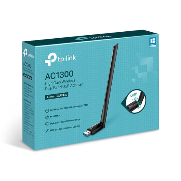 TP-LINK Dual-Band trådløs AC1300 USB-netværksadapter TL-ARCHER T3U PLUS