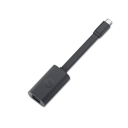 Dell netværksadapter | Ethernet | USB-C | Ethernet Fast Ethernet Gigabit Ethernet 2.5 Gigabit Ethernet USB-C netværksadapter Sort