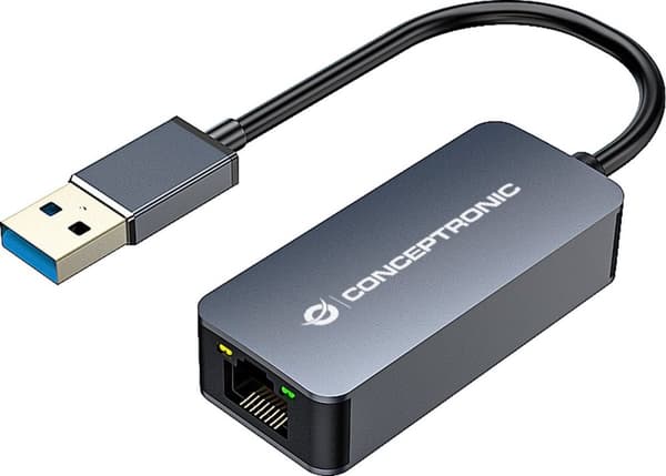 Conceptronic ABBY12G, trådbunden, USB, Ethernet, 2500 Mbit/s, grå Grå