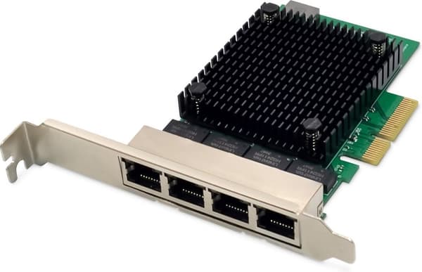 Digitus DN-10136, intern, trådbunden, PCI Express, Ethernet, 10 000 Mbit/s, svart, grön Svart, Grön