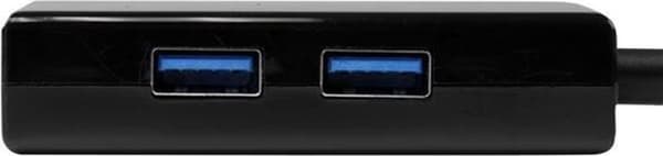 USB 3.0 till Gigabit nätverksadapter med inbyggd 2-ports USB-hubb