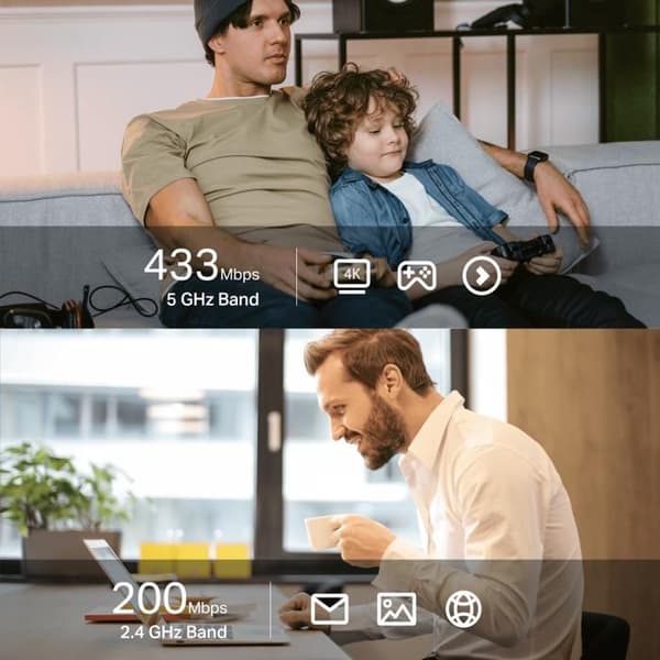 AC600 Mbps Bluetooth 4.2 WiFi-dongel - TP-Link Archer T2UB Nano - 2,4 GHz 200 Mbps, 5 GHz 433 Mbps - Windows 11/10/8.1/8/7