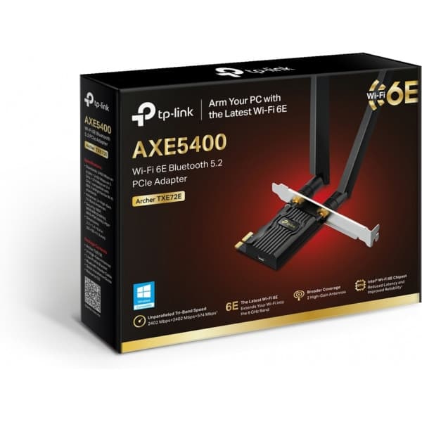 TP-LINK Archer TXE72E Tri-band PCI-E-WiFi 6E-adapter och Bluetooth 5.3-adapter