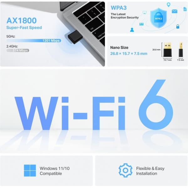 TP-link Archer TX20U AX1800 Nano USB -WiFi 6-adapteri