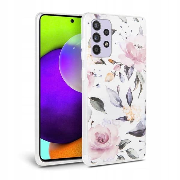 TECH-PROTECT FLORAL GALAXY A52 / A52S HVIT musta