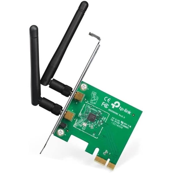 PC-nätverkskort - TP-LINK - PCI Express (PCIe) Adapter - N300 Mbps med lågprofilfäste - Svart - TL-WN881ND Grön