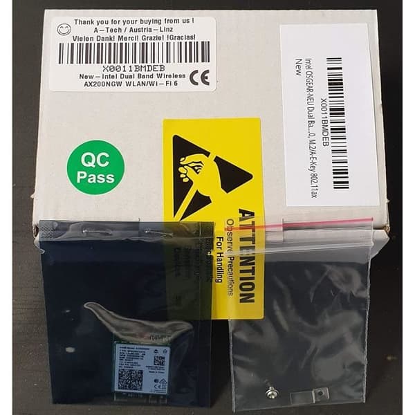 Intel Dual Band Wireless-AX200NGW WLAN/Wi-FI 6 AX200 2230 2x2 AX No vPro, 2,4GHz/5GHz WLAN, Bluetooth 5.1, M.2/A-E-Key 802.11ax