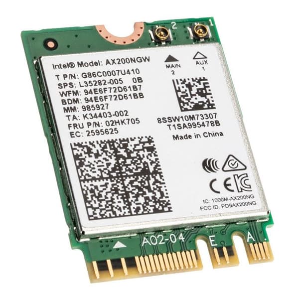 Intel Dual Band Wireless-AX200NGW WLAN/Wi-FI 6 AX200 2230 2x2 AX No vPro, 2,4GHz/5GHz WLAN, Bluetooth 5.1, M.2/A-E-Key 802.11ax
