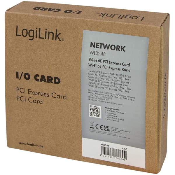 LogiLink PCI Express-kort Wi-Fi 6E-adapter AX5400 + BT 5.2