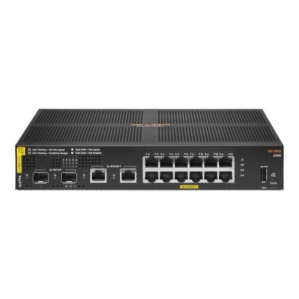 HPE ARUBA 6100 12G CL4 2SFP+ LAGER JL679A Svart