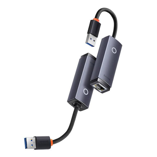 Nettverksadapter Baseus Lite Series USB til RJ45, 1000 Mbps (grå)