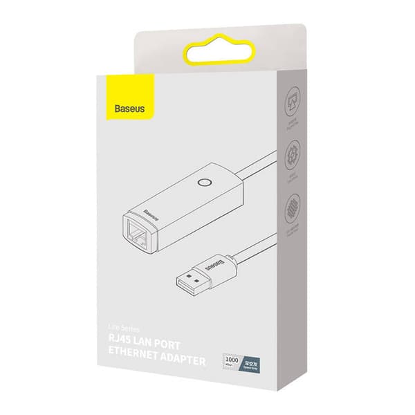 Nettverksadapter Baseus Lite Series USB til RJ45, 1000 Mbps (grå)