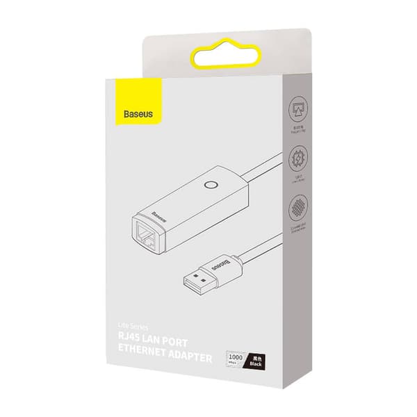 Nettverksadapter Baseus Lite Series USB til RJ45 (svart)