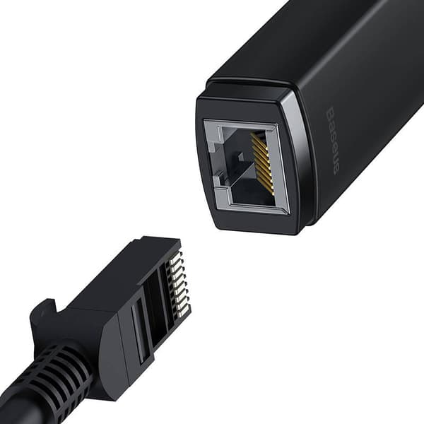 Baseus Lite Series USB-C till RJ45 nätverksadapter, 100 Mbps (svart)