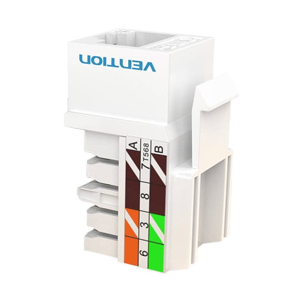 Keystone Jack Coupler Cat.5E UTP 180-graders ventilation IPBW0 Hvid
