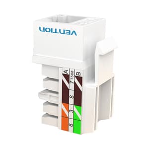 Keystone Jack Coupler Cat.5E UTP 180-graders ventilation IPBW0 Hvid