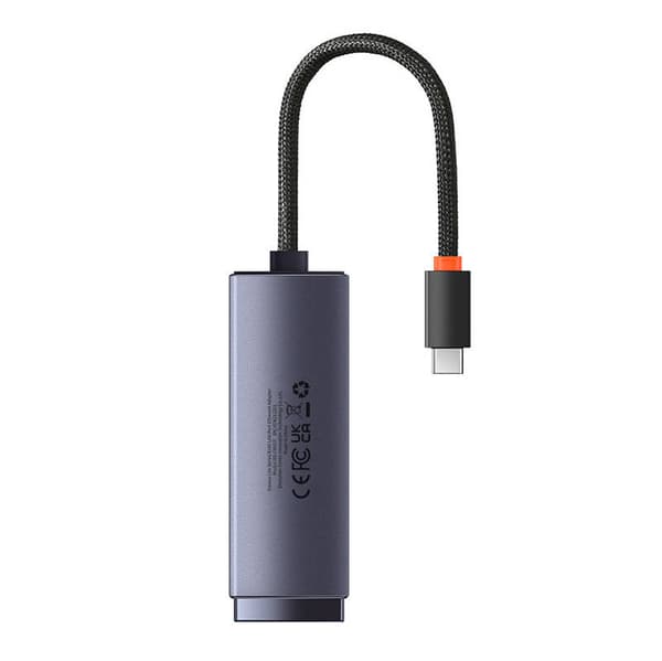 Nettverksadapter Baseus Lite Series USB-C til RJ45 (grå)