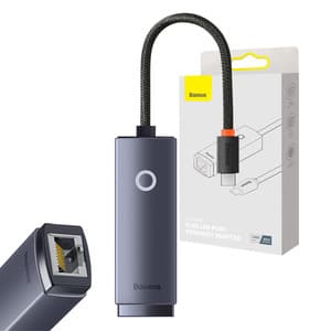 Nettverksadapter Baseus Lite Series USB-C til RJ45 (grå)
