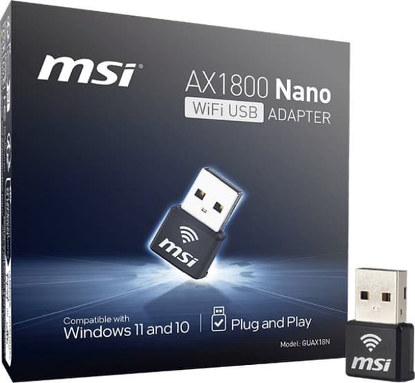 MSI 302-8ZE30XE-000 NANO netværkskort. Wifi 6 Sort