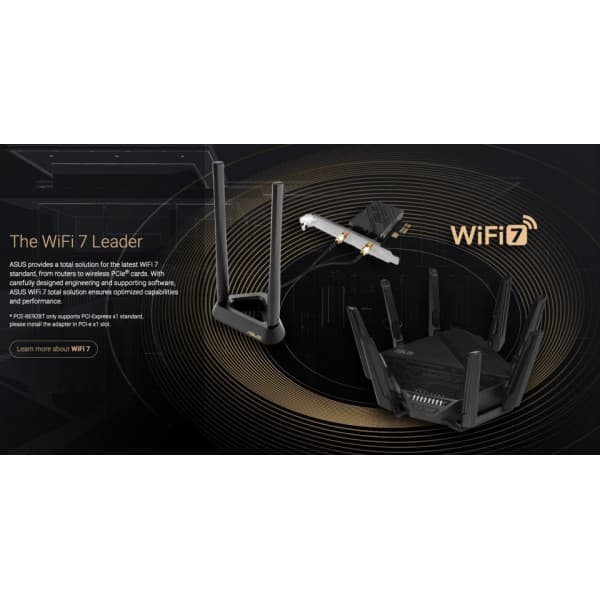 Asus PCE-BE92BT Tri-band PCI-E-WiFi 7-adapter och Bluetooth 5.4-adapter