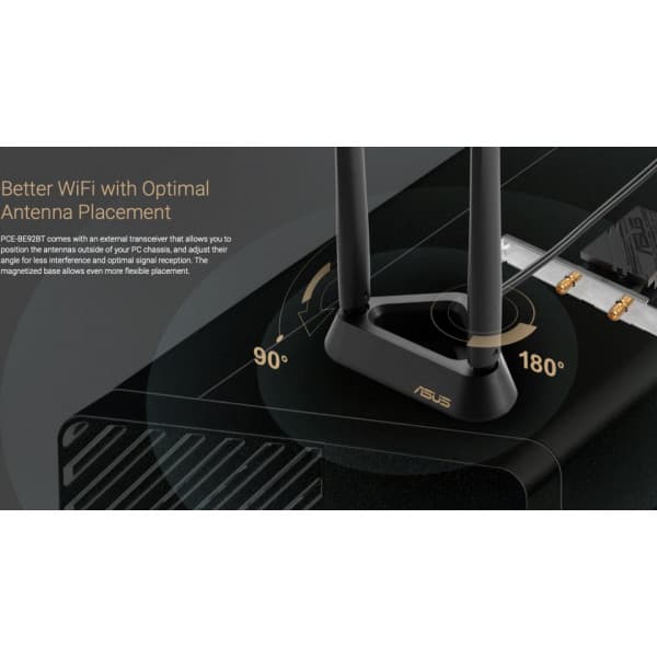 Asus PCE-BE92BT Tri-band PCI-E-WiFi 7-adapter och Bluetooth 5.4-adapter