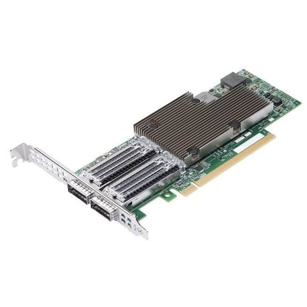 BROADCOM NETXTREME-E -SERIES DUAL-PORT 100G NIC BCM957508-P2100G Grön, Gjuten aluminium