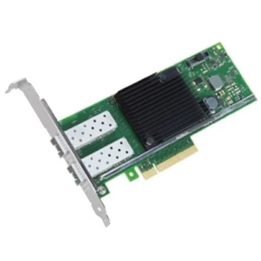 Intel X710-DA2 nätverkskort - 10 Gbps - PCI-E - Ethernet/fiber - Flödeskontroll - IPv6-stöd Svart, Grön, Rostfritt stål