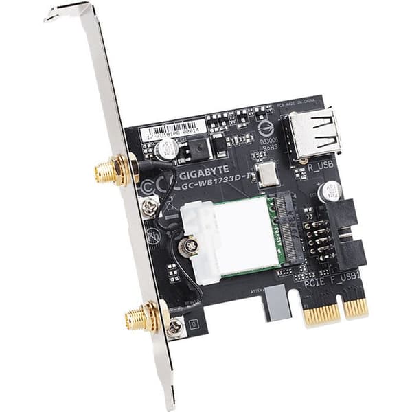 Gigabyte GC-WB1733D-I, intern, trådlös, PCI-E, WLAN-Bluetooth, IEEE 802.11ac, 1733 Mbit-s