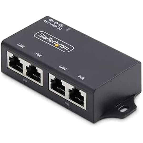 PoE+-injektor - StarTech.com - 2 Gigabit-portar - 30W - Väggmontering - Ethernet 1Gbps