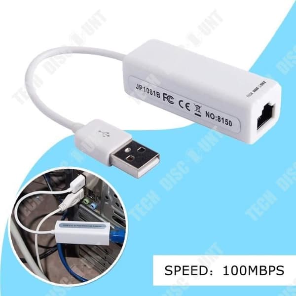 TD® trådbundet nätverkskort - USB 2.0 - Plug and Play - Ingen fördröjning