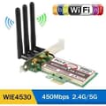 Miniatyrbild 1 av 4: 3st LAN-antenn PCI-E Express 450Mbps trådlös wifi-kortadapter för Windows 7-8-10-XP AC990