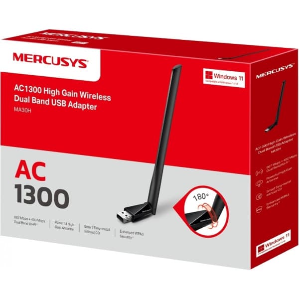 Mercusys AC1300 Högförstärkt Dual-Band WiFi-adapter